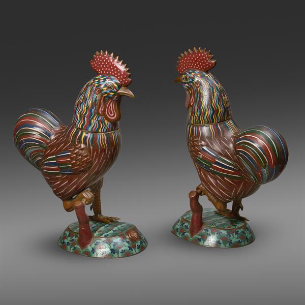 17. Pair of Roosters