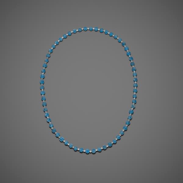 39. Blue Double Happiness Beads