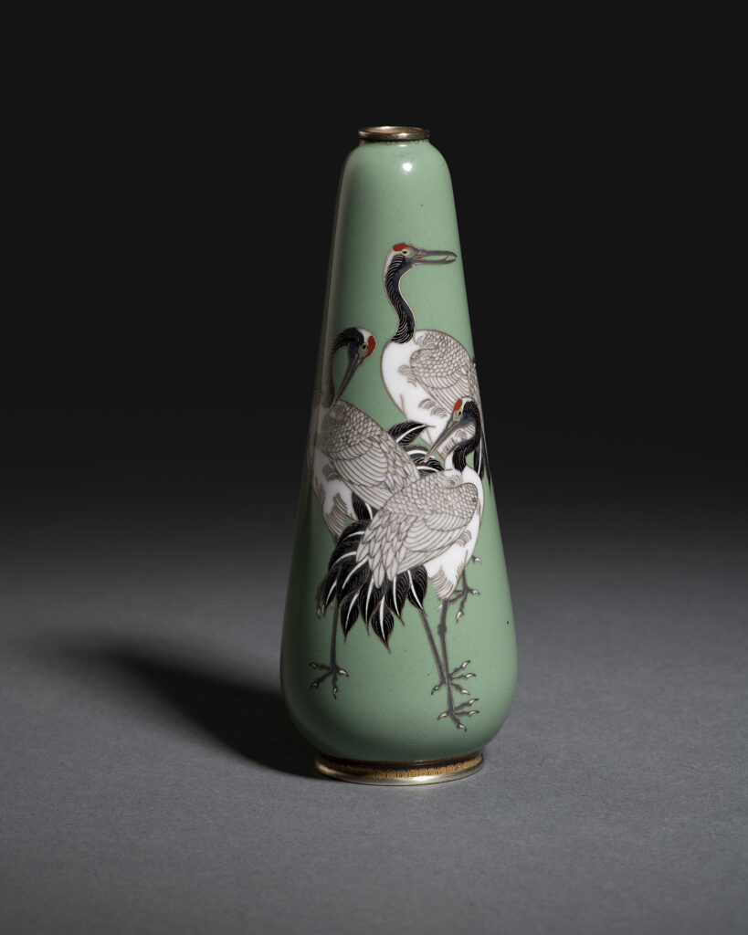 Miniature Green Ground Cloisonne Enamel Vase SOLD
