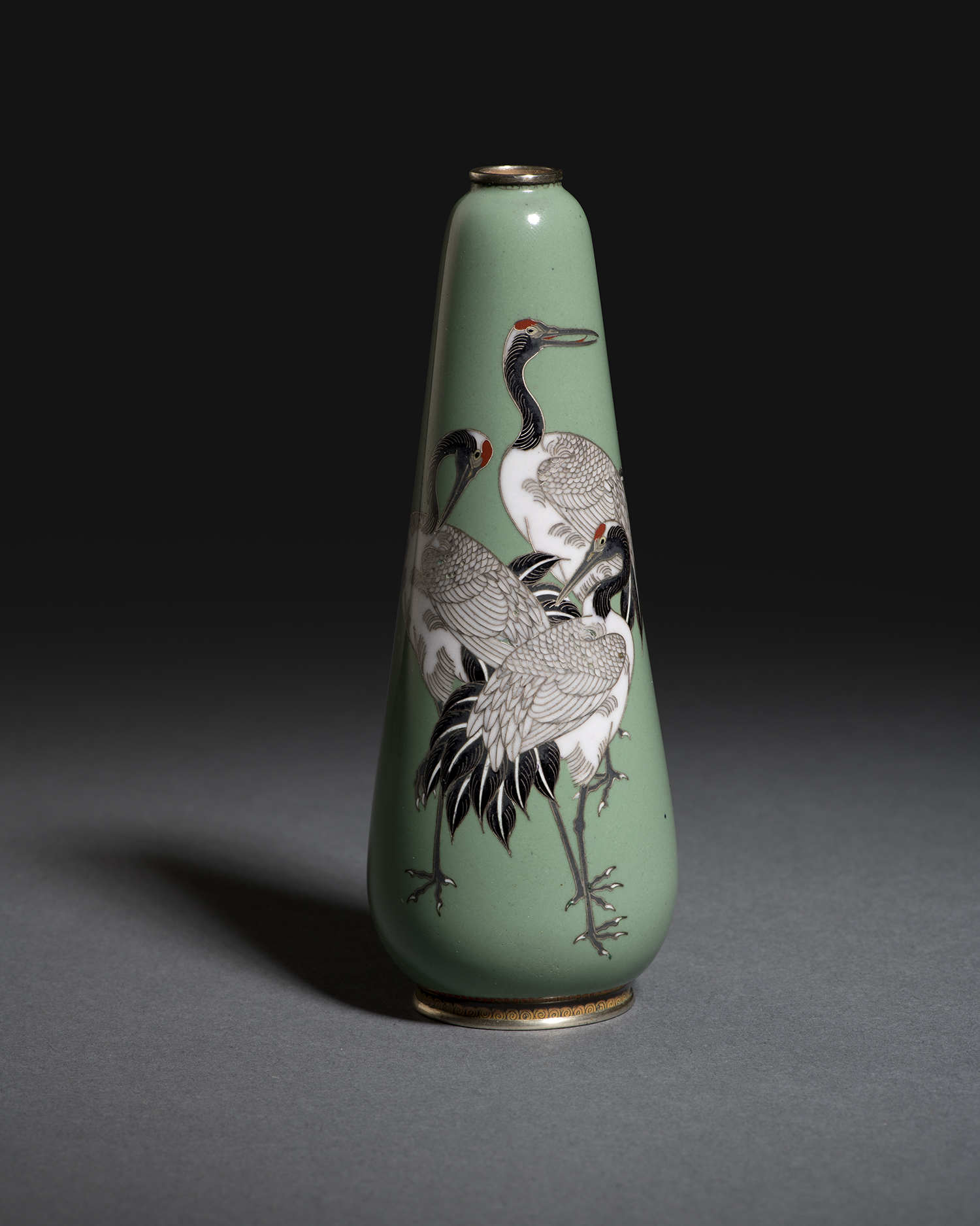 Miniature Green Ground Cloisonne Enamel Vase SOLD