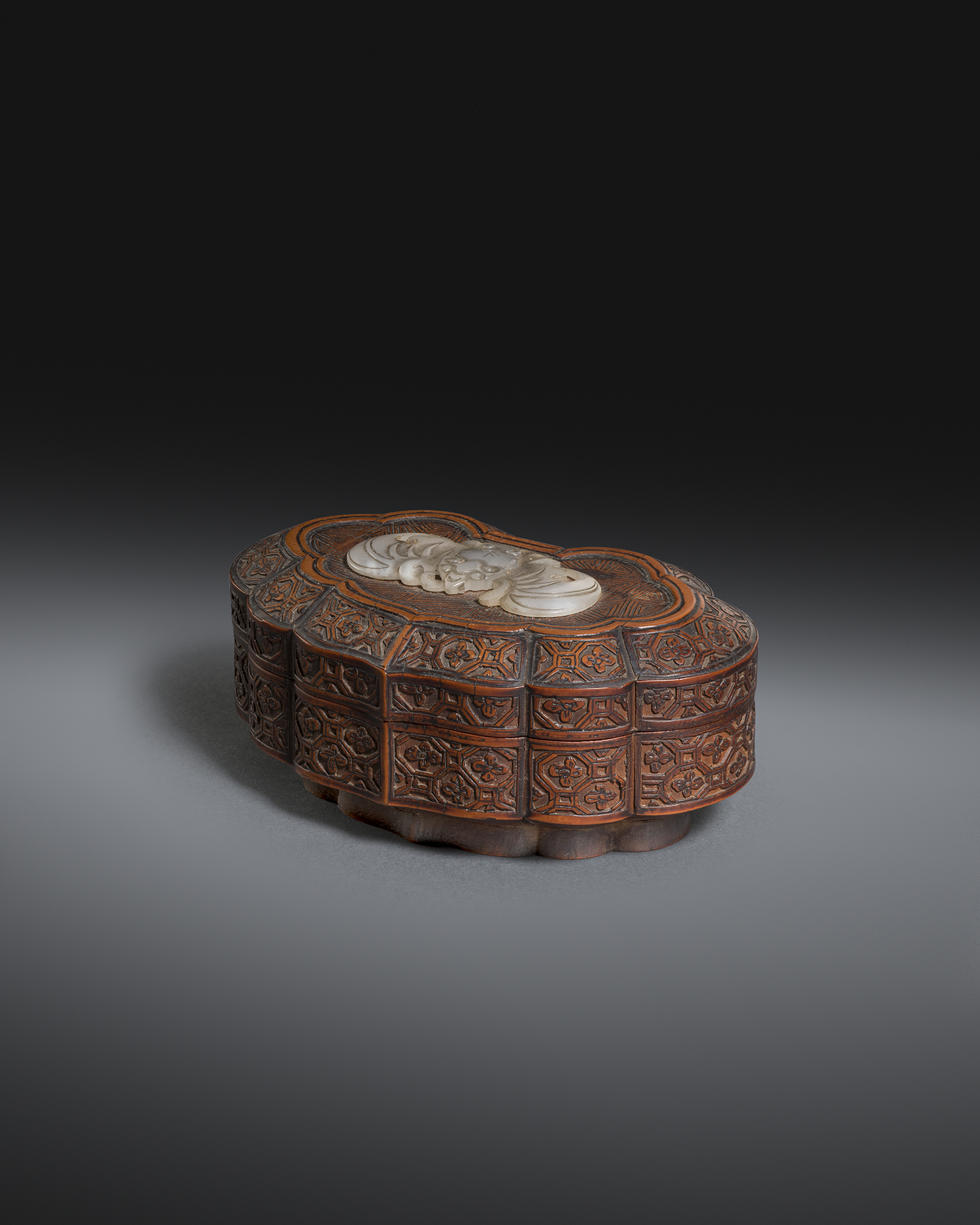 Carved Bamboo Box in the form of a Large Ruyi Head SOLD