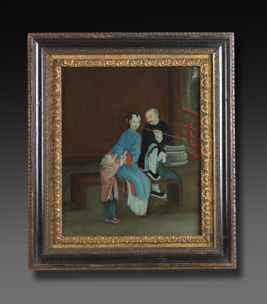 Reverse Glass Painting of Elegant Han Couple SOLD
