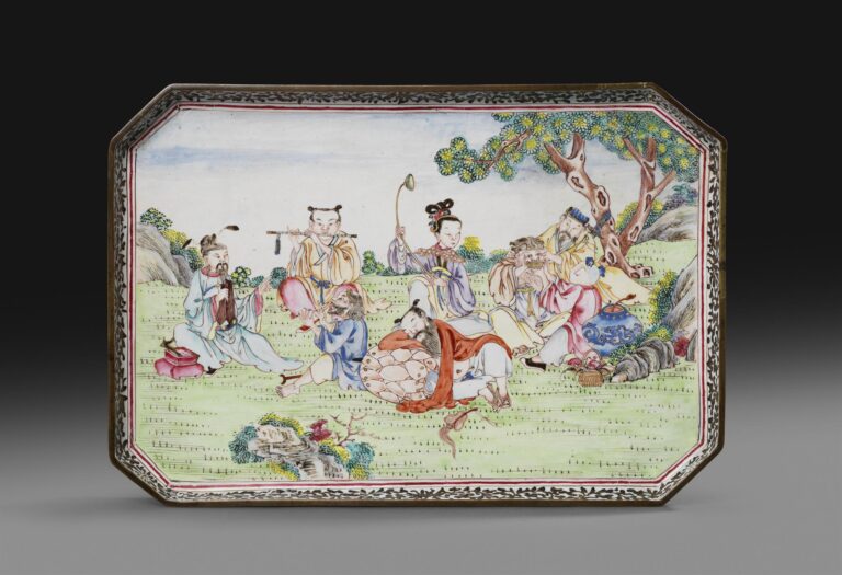 Painted Enamel Rectangular Tray