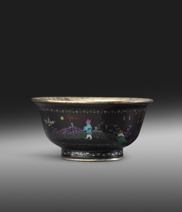 Silver Ground Lac Burgaute Bowl