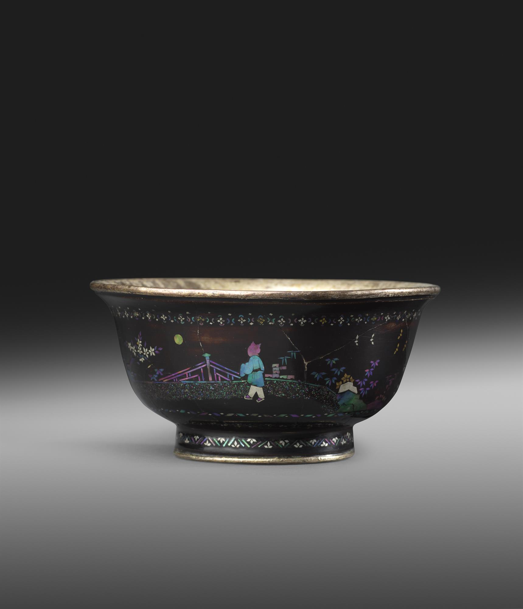 Silver Ground Lac Burgaute Bowl