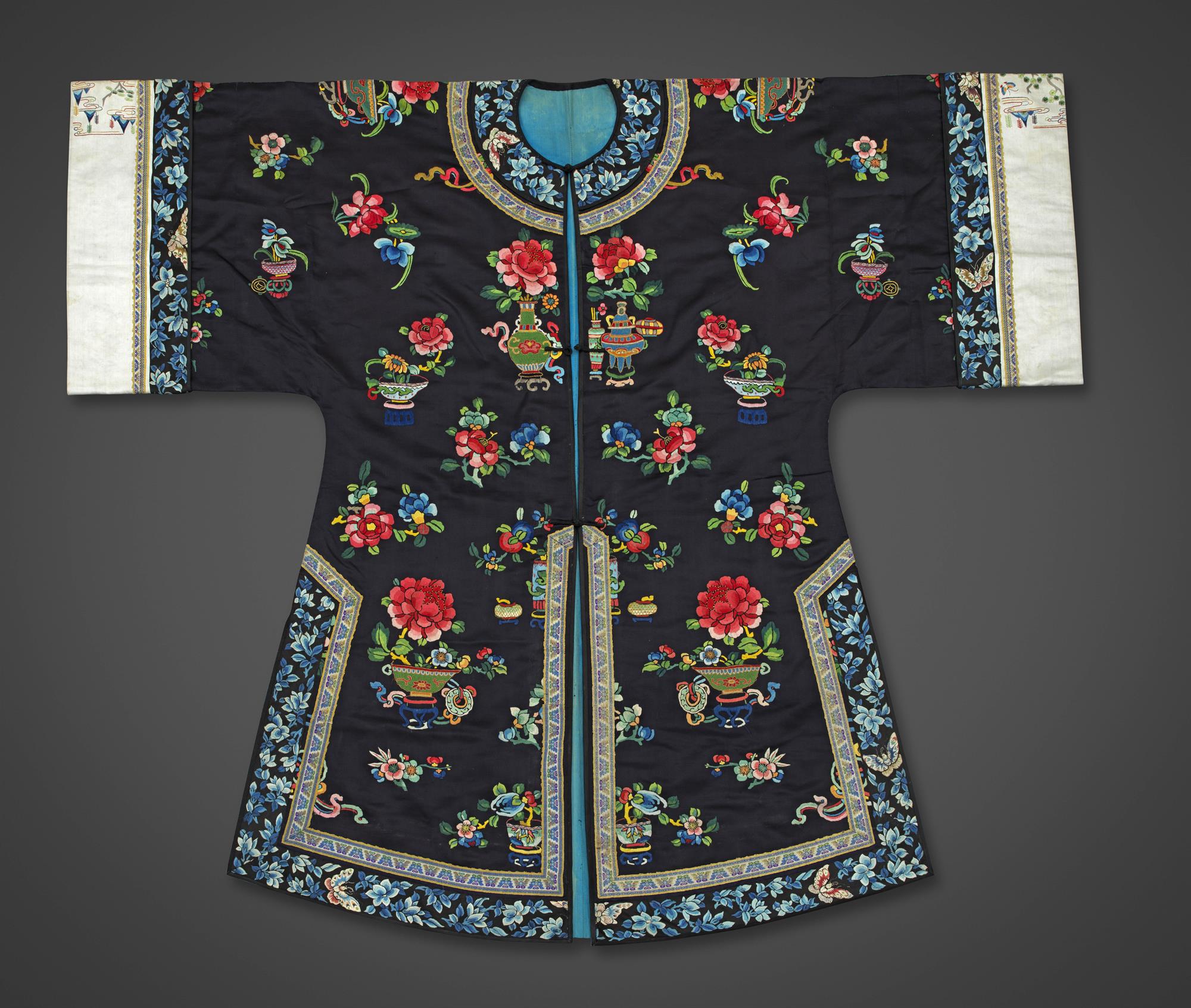 Embroided Midnight Blue Lady’s Informal Robe
