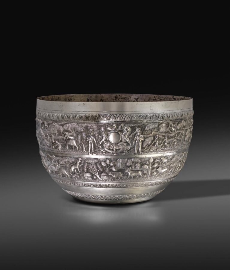 Large Silver Punch Bowl with a British Royal Crest