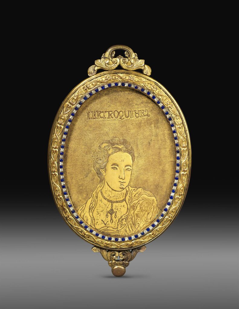Canton Gilt Bronze Mirror