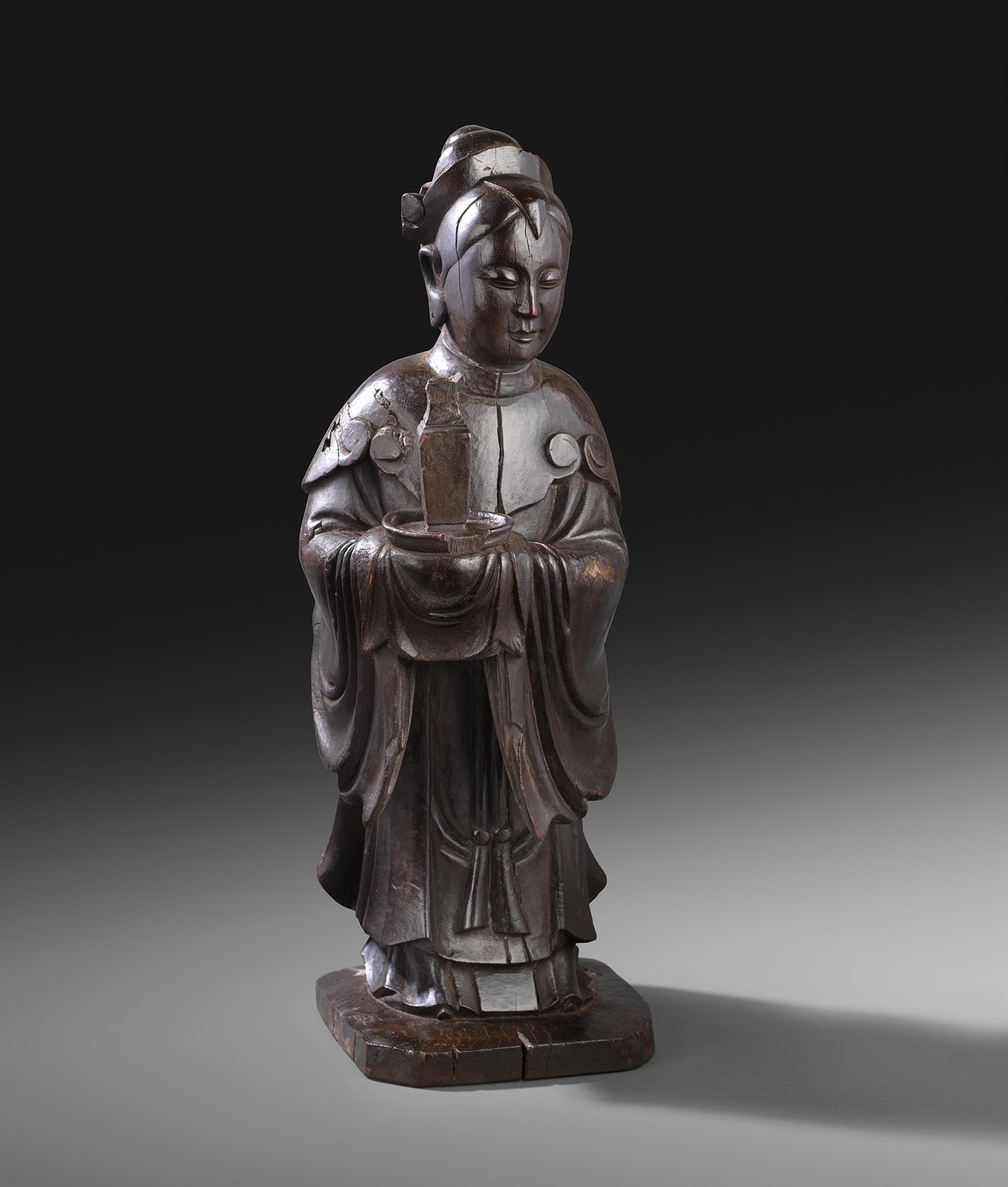 Carved Wooden Figure of Guanyin