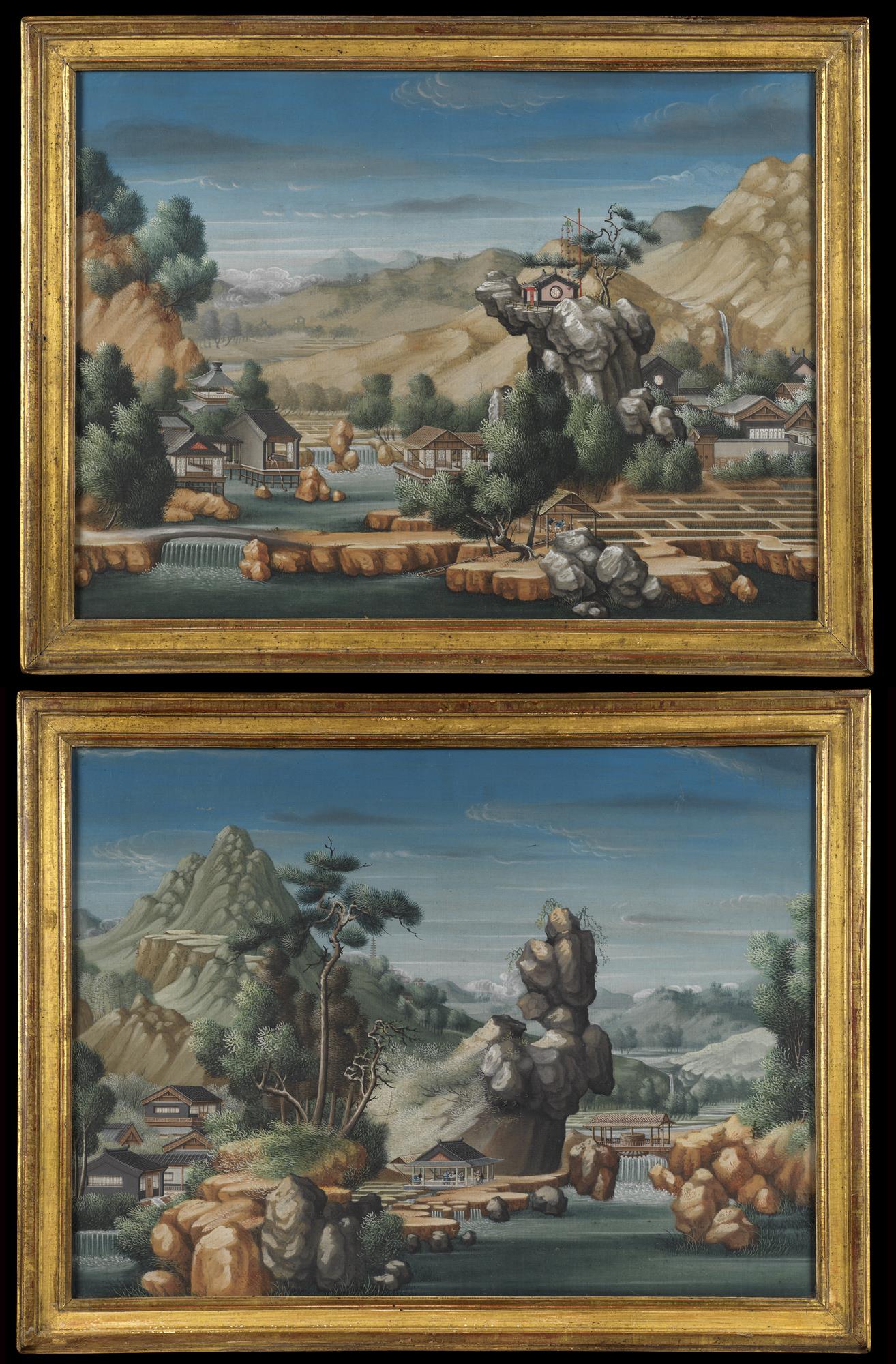 Pair of Gouache Landscape Paintings SOLD
