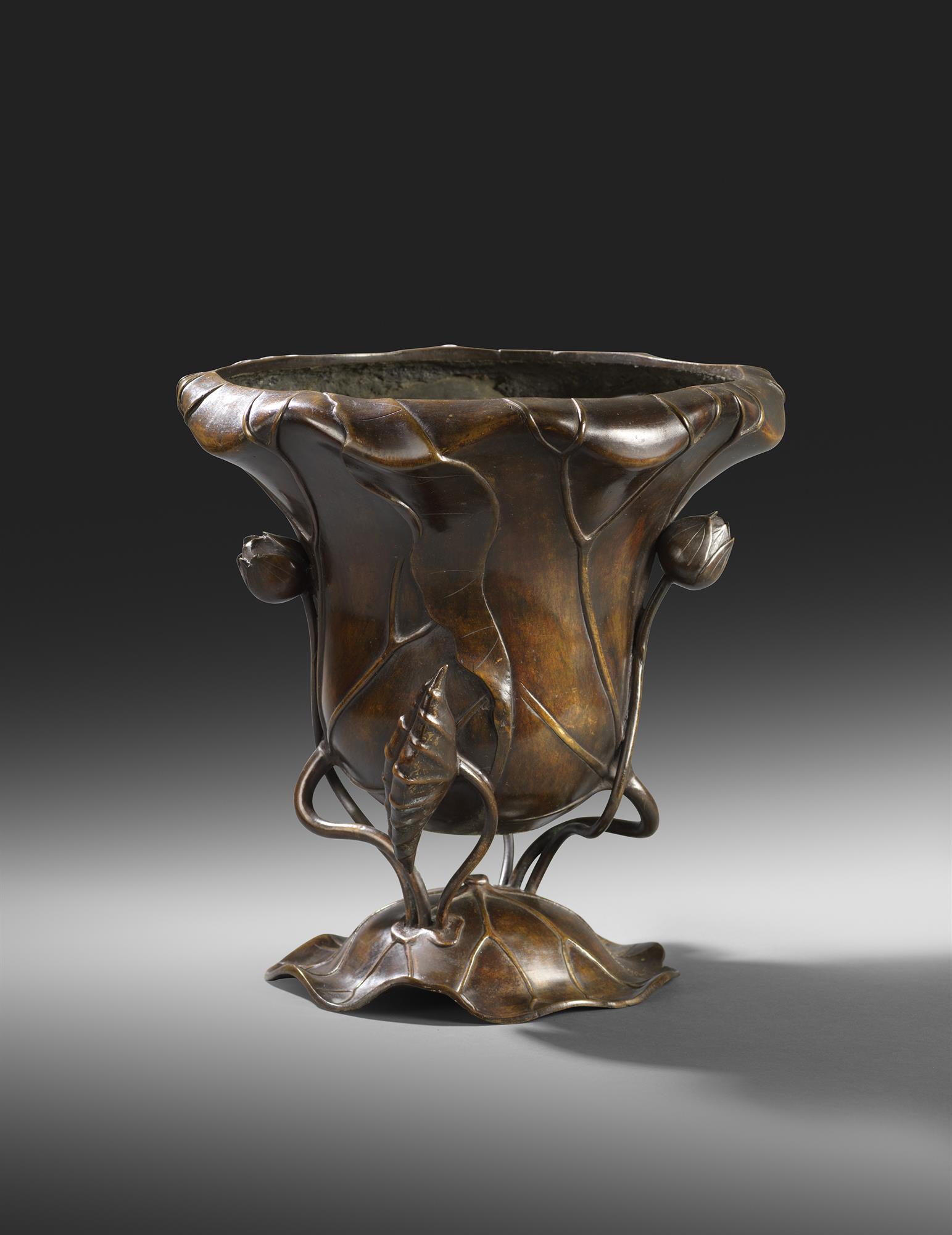 Lotus Bronze Jardiniere