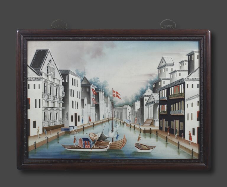 Pair of Reverse Glass Paintings