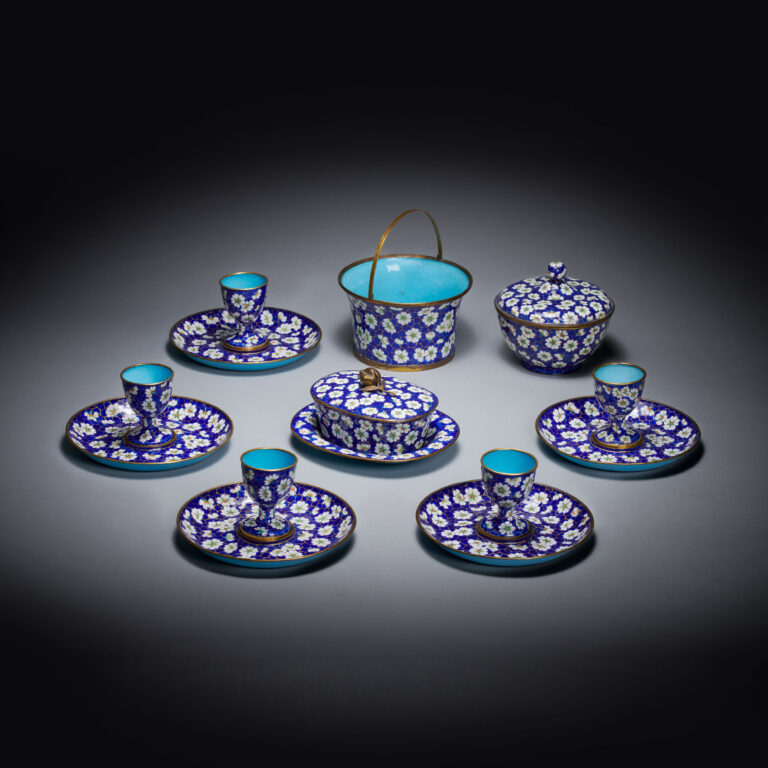A rare Canton enamel breakfast set