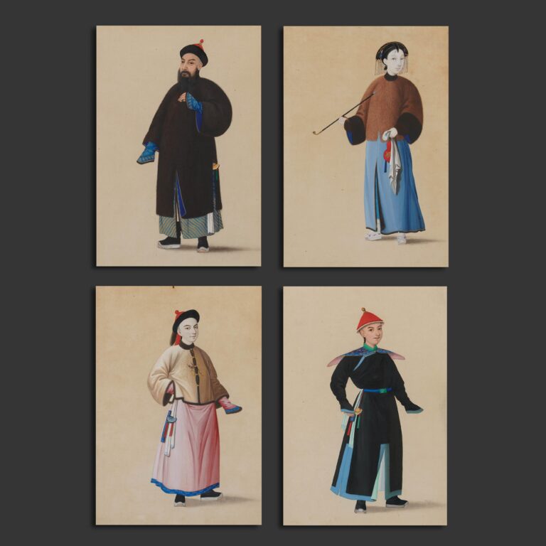 A set of four gouaches on paper