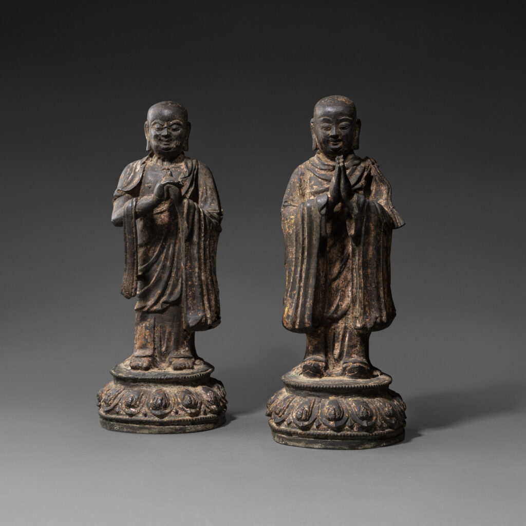 Pair of Bronze Ming Figures