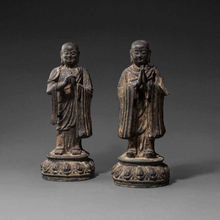 Pair of Bronze Ming Figures