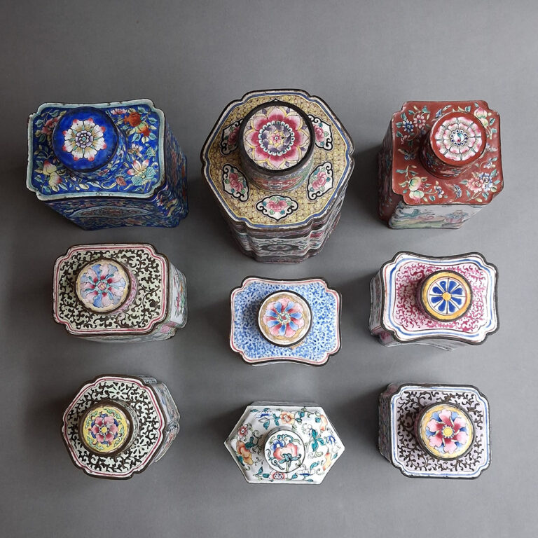 Nine Tea Caddies with covers