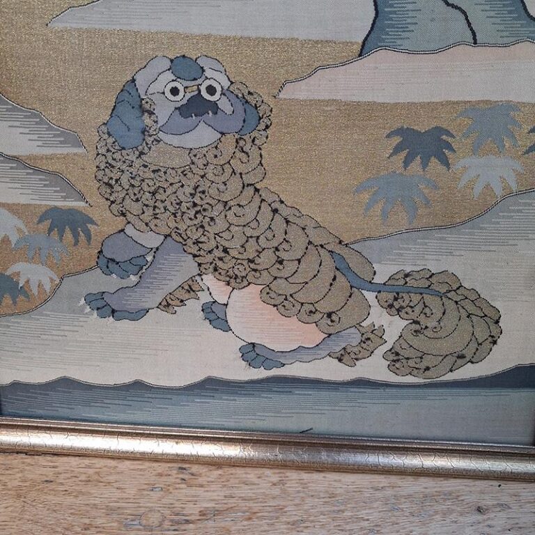 Four Kossu gold ground Chinese tapestry panels