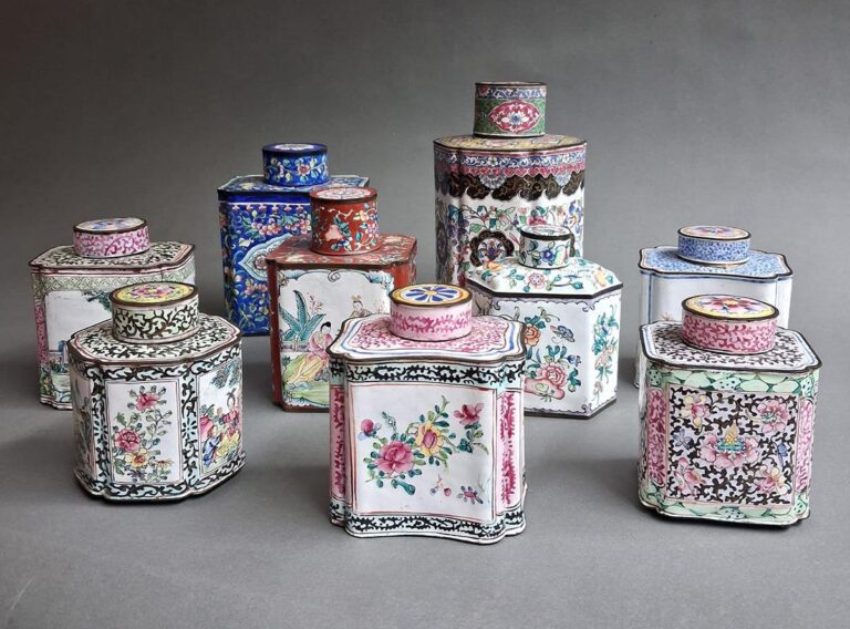 Nine Tea Caddies with covers