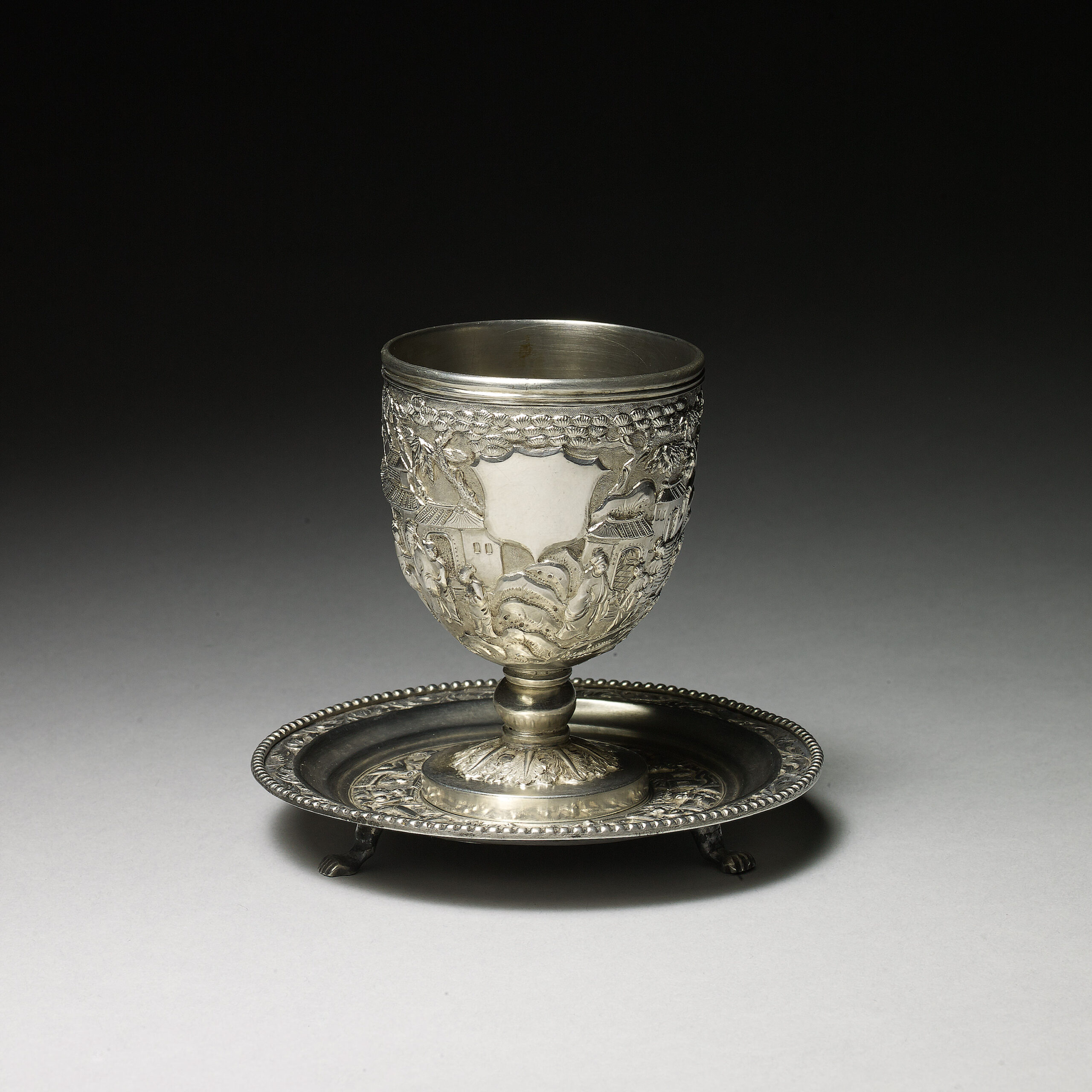 Silver Wine Cup and Saucer